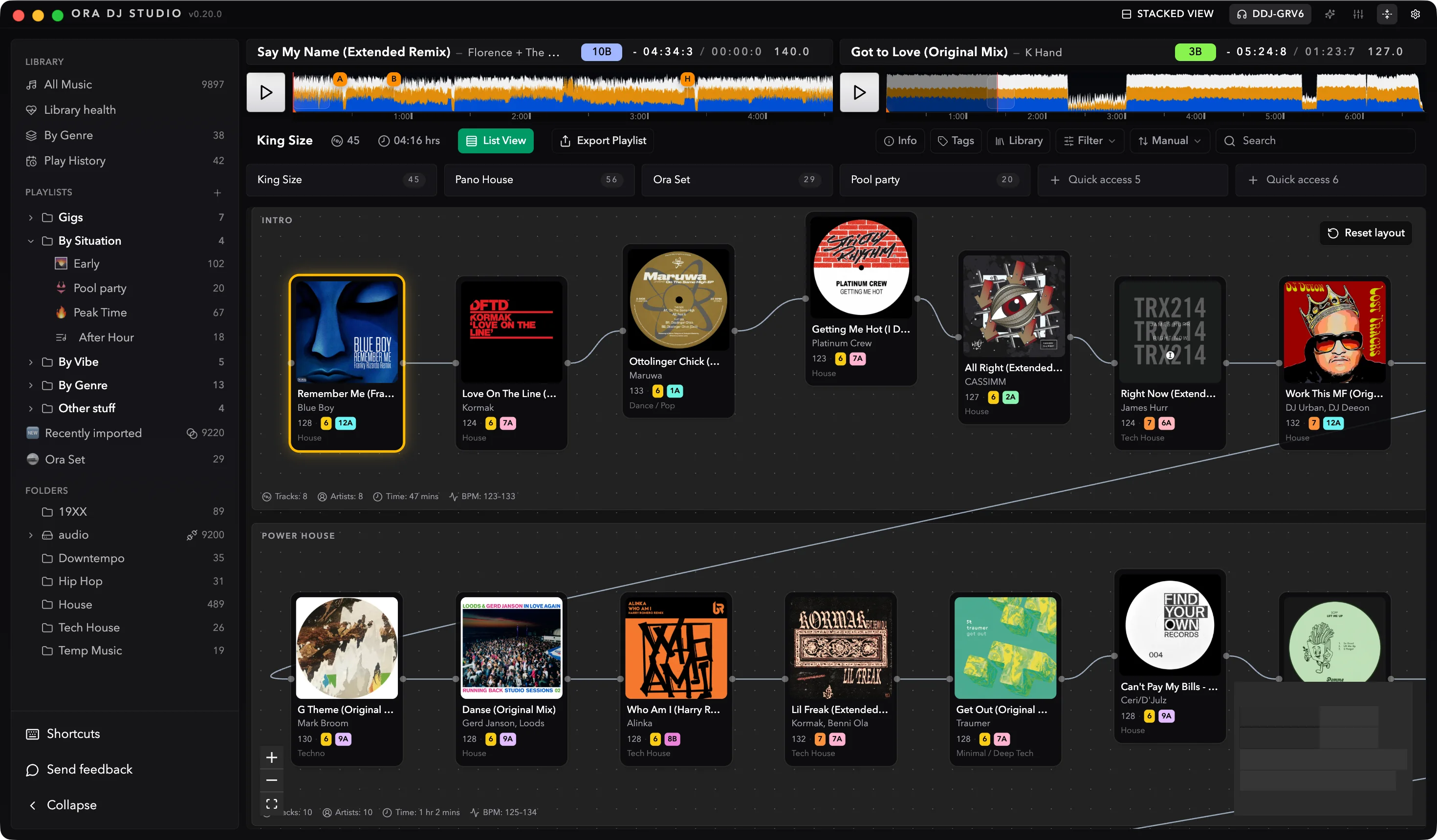 Ora DJ — visual canvas view