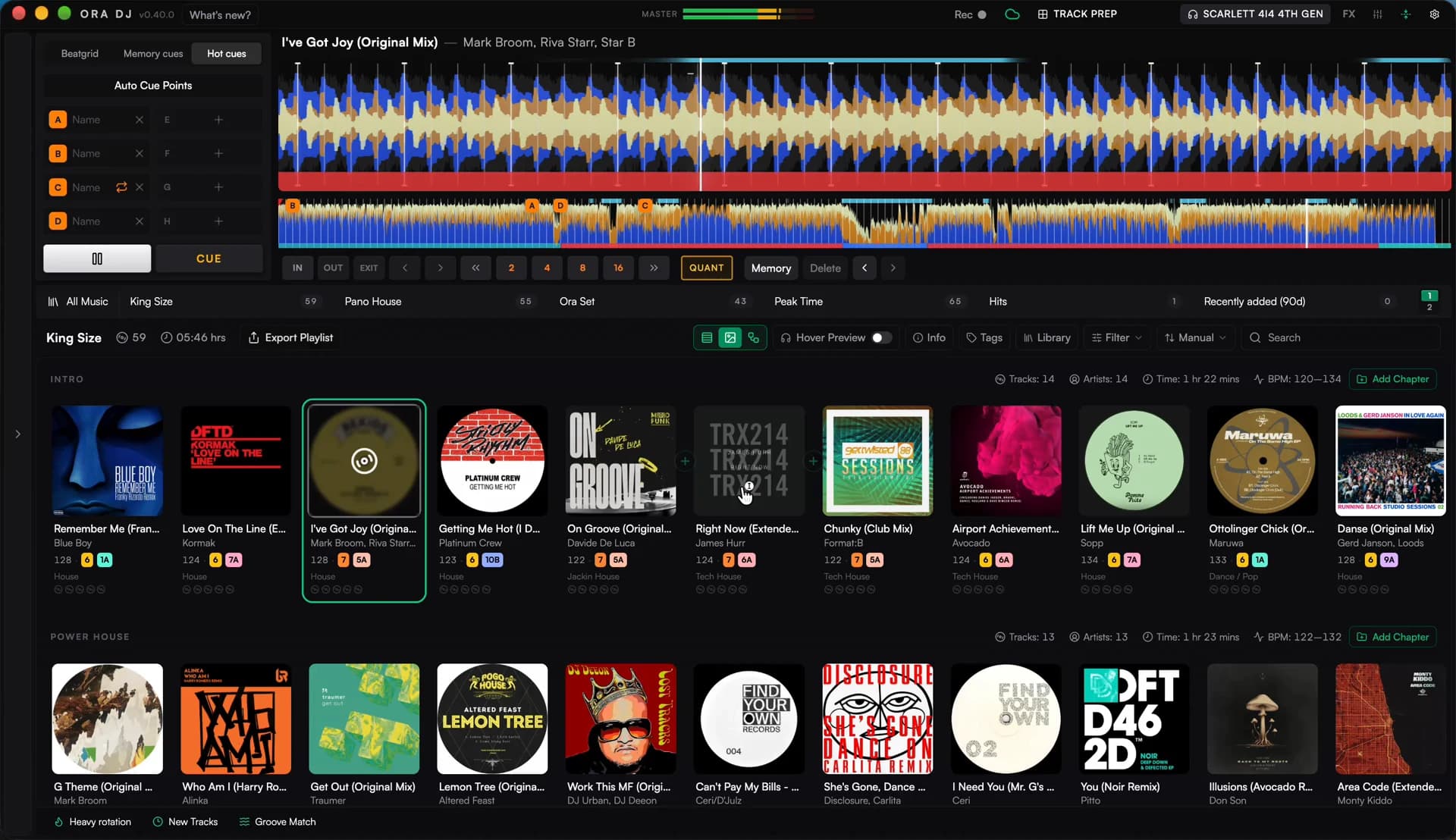 Ora DJ set planning workspace with a set built in chapters